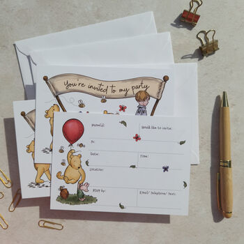 Winnie Ready To Write Banner Invitations And Envelopes, 9 of 11