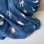 Jack Russell Print Scarf In Navy Blue, thumbnail 3 of 4