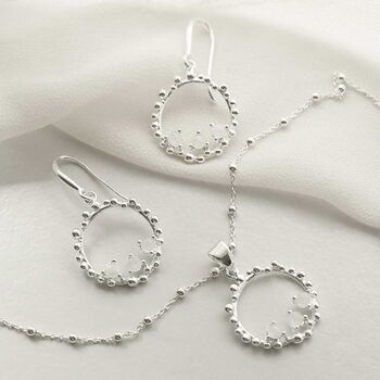 Sterling Silver Moonstone Splash Earrings, 4 of 5