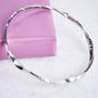 Twisted Tiny Text Personalised Silver Message Bangle, thumbnail 2 of 5