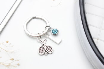 Personalised Tennis Keyring Squash Player Gift, 4 of 7