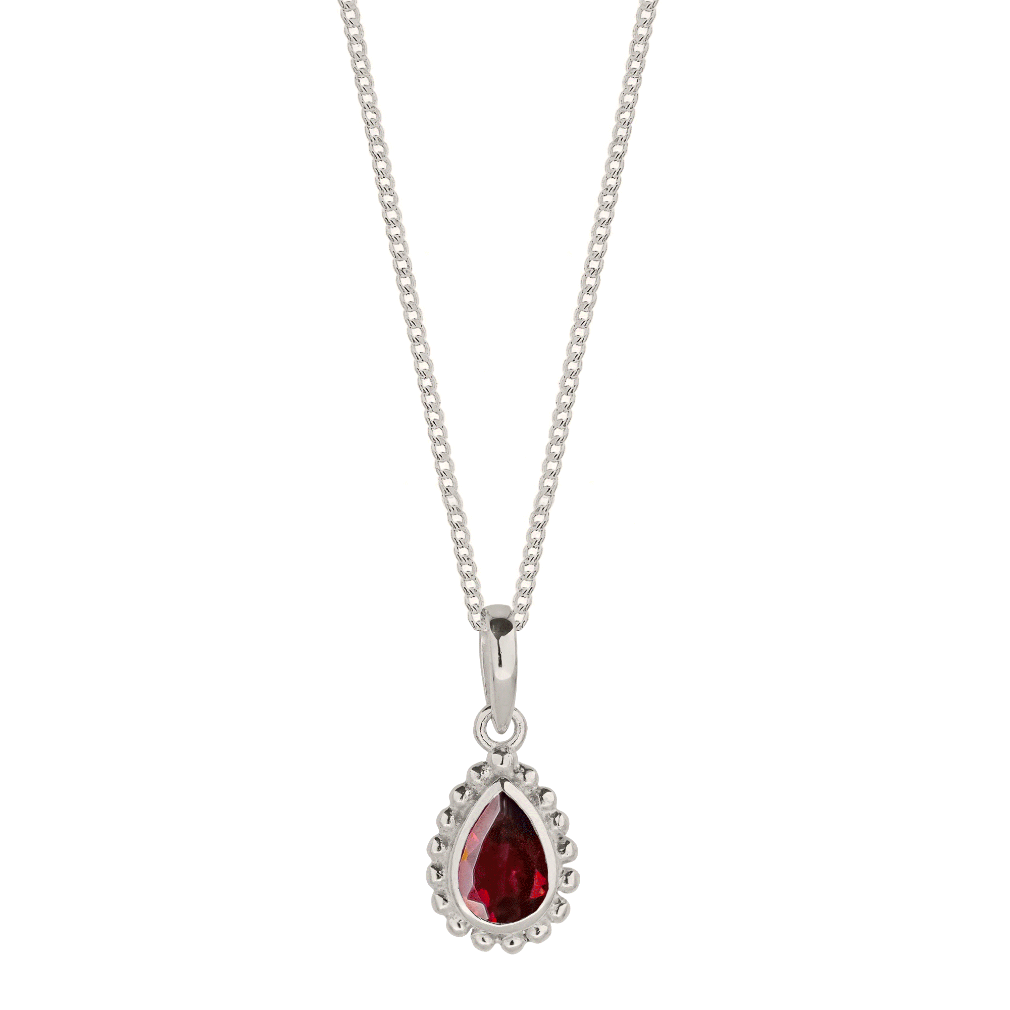 Genuine Birthstone Sterling Silver Necklace, thumbnail 3 of 12