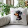 Personalised Black/Tan Dachshund Hearts Cushion Cover Gift, thumbnail 2 of 2