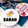 Personalised Design Your Own Mum Sticker Style Keyring, thumbnail 1 of 3