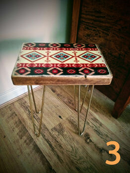 Kilim Pattern Ethnic Style Side Table, 6 of 6