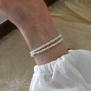 Milan White Ivory Silver Pearl Jewel Lock Bracelet, 4 of 4