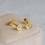 Tiny Silver Button Stud Earrings, thumbnail 6 of 9