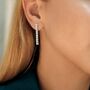 Sterling Silver Long Tennis Earrings, thumbnail 1 of 6