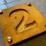 Corten Steel House Number Double Layer, thumbnail 4 of 10