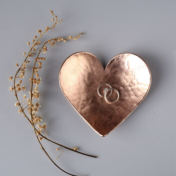 7th Anniversary Gift, Copper Heart Dish, 7 of 11