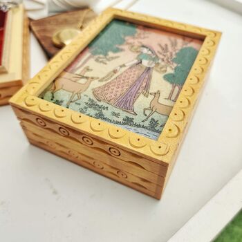 Handmade Vintage Wooden Lady Vintage Jewellery Box, 5 of 7