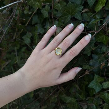 Small Round Crystal Pool Adjustable Ring, 2 of 7