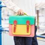 Multicoloured Recycled Leather Satchel, thumbnail 6 of 11