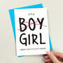 It's A Boy Or Girl Personalised New Baby Card, thumbnail 3 of 3