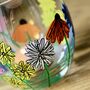 Wildflower Painted Round Glass Tea Light Holder, thumbnail 3 of 5