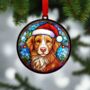 Nova Scotia Duck Tolling Retriever In Santa Hat Suncatcher Decoration, thumbnail 3 of 6