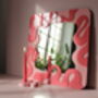 Statement Wavy Ripple Mirror In Pink And Raspberry, thumbnail 9 of 9