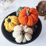 Knitted Pumpkin Decorations Set Of Six, thumbnail 1 of 5