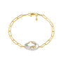 Gold Plated Statement Pearl Chain Bracelet, thumbnail 2 of 3