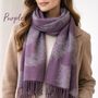 Cashmere Feather Print Scarf, thumbnail 4 of 7
