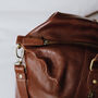 Leather Holdall Bag, Brown, thumbnail 4 of 6