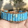 Handcrafted Turquoise Chakra Healing Stone Bracelet, thumbnail 1 of 4