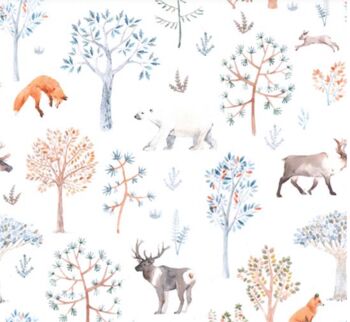 Children's Cotton Pyjama Set Woodland Snow Forest, 4 of 8