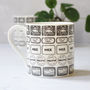 Biscuits Illustrated Black And White Mug, thumbnail 3 of 8