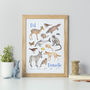 Personalised Animal Alphabet Print Unframed, thumbnail 5 of 12