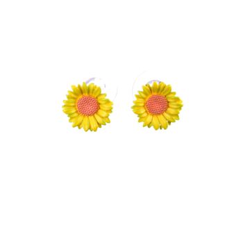 Sunflower Classic Yellow Flower Stud Earrings, 3 of 4