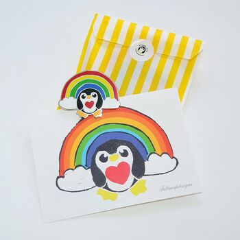 Epic Rainbow Penguin Hard Enamel Pin, 6 of 11