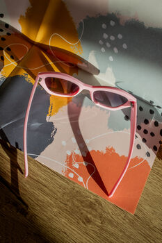 Pink Angled Polygon Thick Frame Sunglasses, 2 of 6