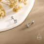 Square Cz Screw Back Earrings In Sterling Silver, thumbnail 2 of 9