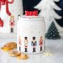 Nutcracker Christmas Storage Jar With Bow, thumbnail 1 of 4