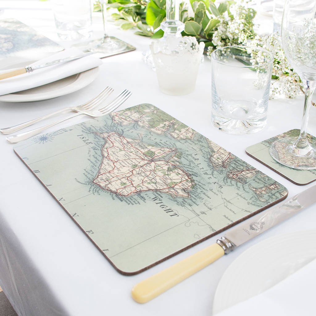 Set Of Personalised Vintage Map Placemats, 1 of 6