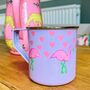 Hand Painted Enamel Mug | Purple Flamingo, thumbnail 3 of 3