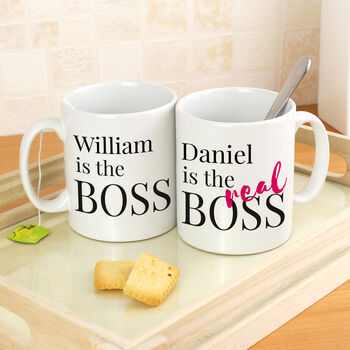 Personalised The Real Boss Mug Set, 3 of 4