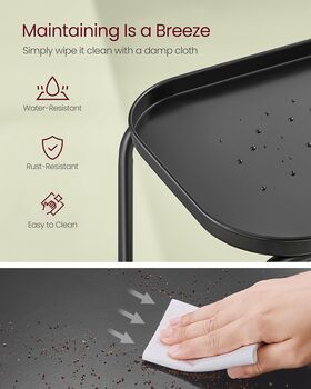 Two Tier Side Table Metal End Table Tray Top, 4 of 6