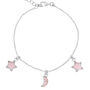 Amelia Rose Quartz Star And Moon Charm Bracelet, thumbnail 4 of 7