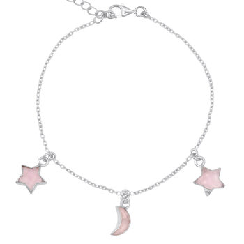Amelia Rose Quartz Star And Moon Charm Bracelet, 4 of 7