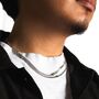 Mens Silver Emerald Green Chain Necklace Stainless Steel, thumbnail 3 of 12