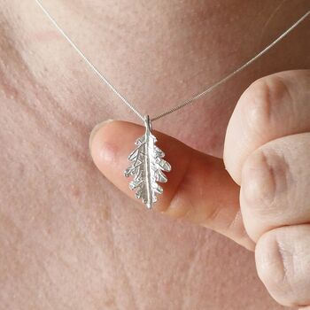 Oak Leaf Necklace In Sterling Silver, 2 of 10