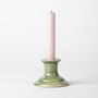 Handcrafted Ceramic Jade Green Taper Candle Stick, thumbnail 1 of 3