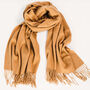 Personalised Tan Pure Cashmere Blanket Scarf, thumbnail 3 of 7