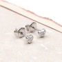Sterling Silver And Crystal Heart Stud Earrings, thumbnail 1 of 5