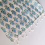 Handmade Indian Block Printed Floral Scarf, Khadi Cotton, thumbnail 2 of 9