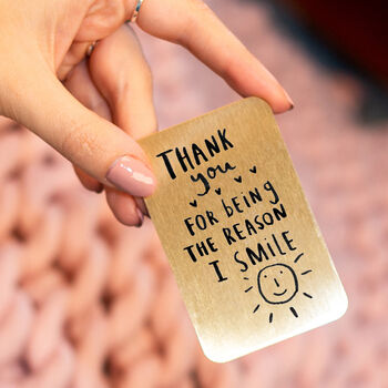 'Thank You For Being The Reason I Smile' Wallet Card, 2 of 7