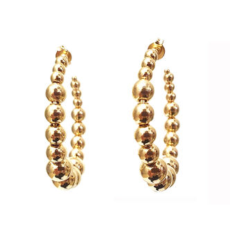 18k Gold Plated Beaded Hoop Earrings, 3 of 3
