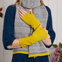 Colourful Knitted Fingerless Mittens, thumbnail 2 of 9