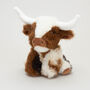 Mini Texas Longhorn Highland Cow Soft Toy, Pop Up Gift Box, thumbnail 3 of 11